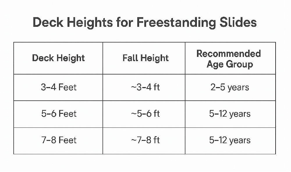 Common Deck Heights for Freestanding Slides for Age Groups